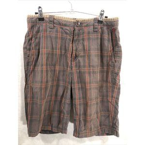 Penguin Shorts Gray Size 30 Red Plaid
